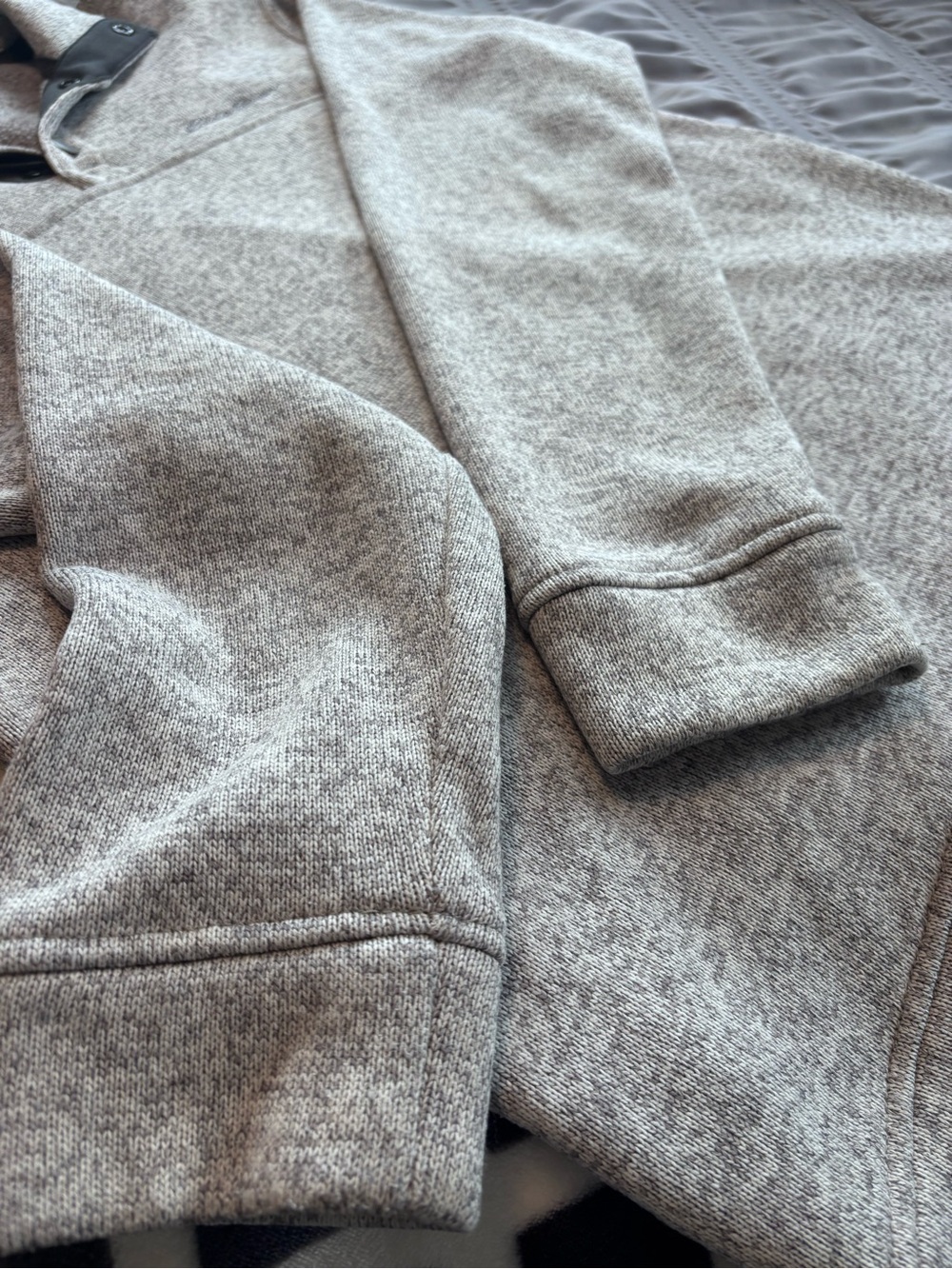 Eddie Bauer Men’s Light Gray Snap-Quarter Zip Pullover - Picture 4 of 4